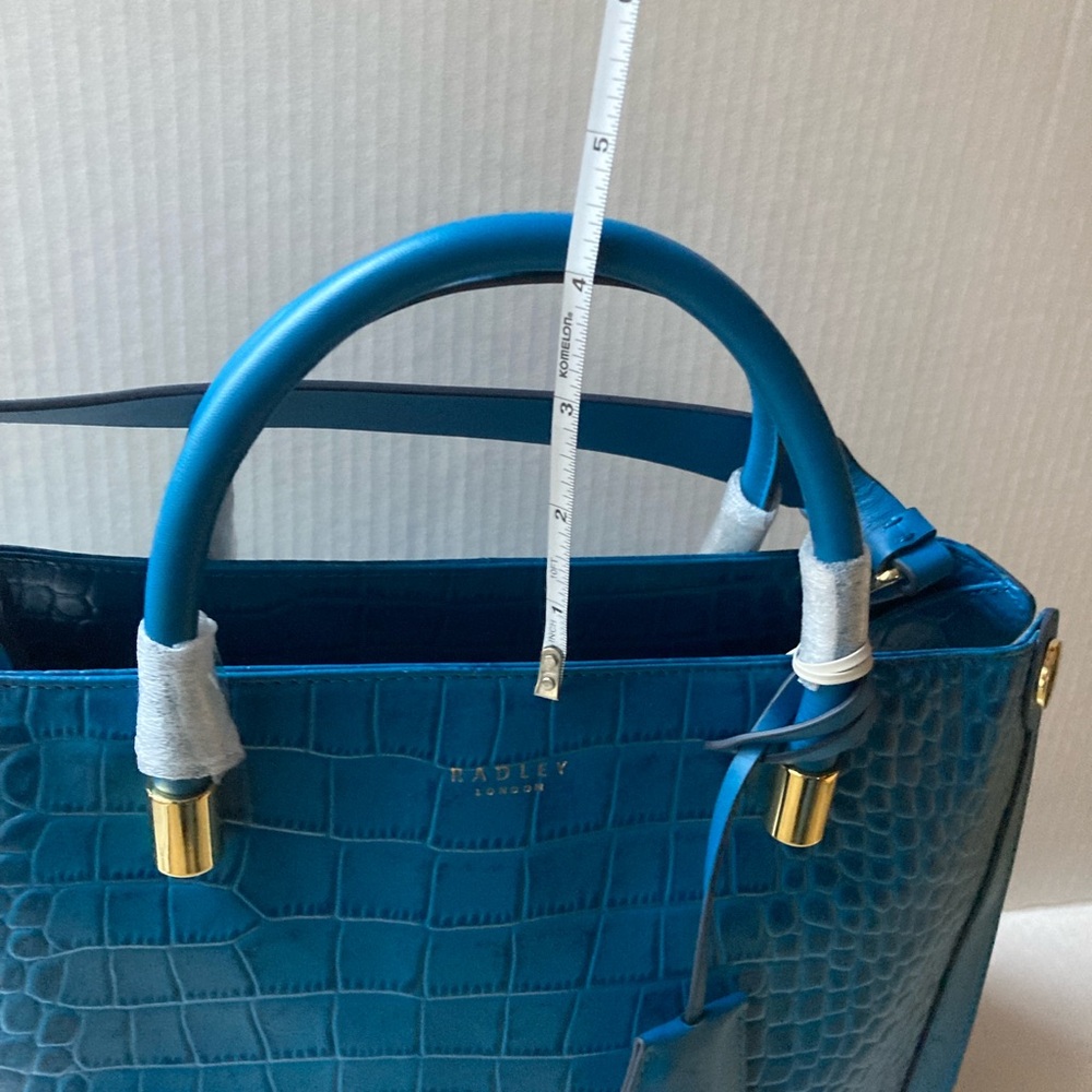 RADLEY LONDON Teal Croc-Embossed Satchel - Picture 7 of 15